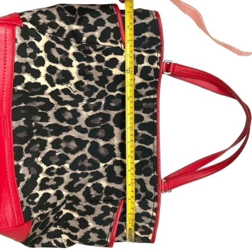 COACH Park Ocelot Print N/S Black Multicolor red F25178